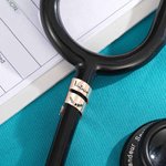 Personalised Stethoscope ID Tag Ring with Name Graduation Gift for Nurse Doctor