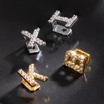 Personalizzato Iced Out Lettera Denti Grillz Hip Hop Gioielli Regalo di compleanno per gli amanti dell'Hip Hop