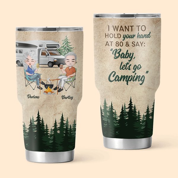Personalised Baby Let's Go Camping Forest Travel Vacation 30oz Tumbler  Valentine's Day Gift
