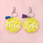 Personalisierte Multicolor Pickleball Acryl Schlüsselanhänger Tasche Tag Pickleball Geschenke für Pickleball Fans Freunde oder Familie