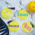 Personalisierte Multicolor Pickleball Acryl Schlüsselanhänger Tasche Tag Pickleball Geschenke für Pickleball Fans Freunde oder Familie