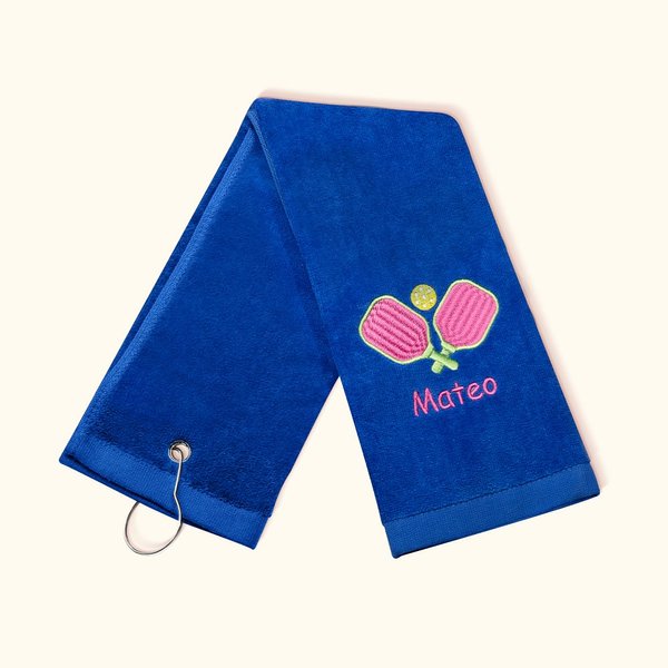 Personalisierte Pickleball Paddles gekreuzt Stickerei Design super saugfähig weiches leichtes Sporthandtuch mit Schleife Vater Geschenk Pickleball Spi