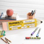 Personalisierte zurück zu Schule hölzernen Bleistift Zeichen für ersten Tag der Schule Vorschule Kindergarten Foto Requisiten