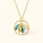 Collier Argent Personnalisé avec 2-5 Pierres de Naissance pour Famille Cadeau Fête des Mères Thanksgiving pour Maman Grand-Mère