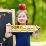 Personalisierte zurück zu Schule hölzernen Bleistift Zeichen für ersten Tag der Schule Vorschule Kindergarten Foto Requisiten