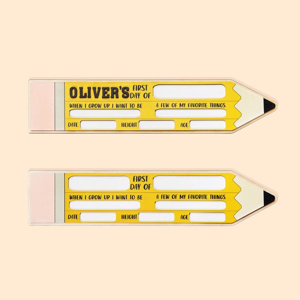 Personalisierte zurück zu Schule hölzernen Bleistift Zeichen für ersten Tag der Schule Vorschule Kindergarten Foto Requisiten