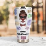 Personnalisé Mes Affirmations Positives Rappels Quotidiens Gobelet en Acier Inoxydable Courbé 30oz pour Glace et Boisson Chaude Anniversaire pour Femm