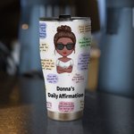 Personnalisé Mes Affirmations Positives Rappels Quotidiens Gobelet en Acier Inoxydable Courbé 30oz pour Glace et Boisson Chaude Anniversaire pour Femm
