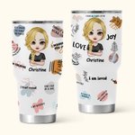 Vaso de 30oz Personalizado Daiy Afirmación Crezco Cada Día Confío en Mí Mismo Regalo de Animo para Cumpleaños