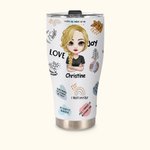 Personalized My Positive Affirmations Daily Reminders Insulated Stainless Steel Curved Tumbler 30oz for Ice and Hot Drink Gift for Her