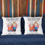 Gepersonaliseerd 50 jaar getrouwd kussenhoes Valentijnsdag Verjaardag Verjaardag Cadeau Slaapkamer Home Decor
