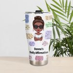 Personnalisé Mes Affirmations Positives Rappels Quotidiens Gobelet en Acier Inoxydable Courbé 30oz pour Glace et Boisson Chaude Anniversaire pour Femm