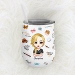 Personalised Daily Reminders Affirmations Cute Insulated Wine Tumbler with Lid 12oz for Coffee Wine Birthday for Women Girl