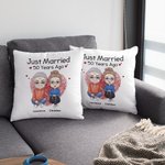 Gepersonaliseerd 50 jaar getrouwd kussenhoes Valentijnsdag Verjaardag Verjaardag Cadeau Slaapkamer Home Decor