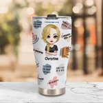 Personalized My Positive Affirmations Daily Reminders Insulated Stainless Steel Curved Tumbler 30oz for Ice and Hot Drink Gift for Her