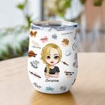 Personalised Daily Reminders Affirmations Cute Insulated Wine Tumbler with Lid 12oz for Coffee Wine Birthday for Women Girl