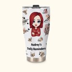 Personnalisé Mes Affirmations Positives Rappels Quotidiens Gobelet en Acier Inoxydable Courbé 30oz pour Glace et Boisson Chaude pour Femme Fille