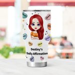 Spersonalizowana codzienna afirmacja Odważny Zdolny Uprzejmy Wystarczający 30 uncji kubek podróżny prezent urodzinowy dla przyjaciółki dla kobiet siostry