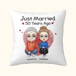 Gepersonaliseerd 50 jaar getrouwd kussenhoes Valentijnsdag Verjaardag Verjaardag Cadeau Slaapkamer Home Decor
