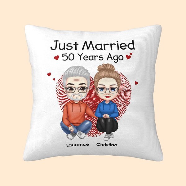 Gepersonaliseerd 50 jaar getrouwd kussenhoes Valentijnsdag Verjaardag Verjaardag Cadeau Slaapkamer Home Decor