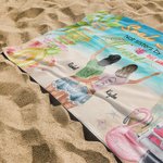 Serviette de plage personnalisée Vacances d'été Âmes sœurs Pas sœurs de sang mais sœurs de cœur Cadeau d'amitié Absorption de l'eau et séchage rapide