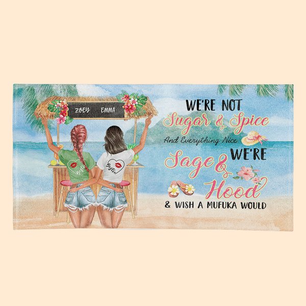 Personalizowany Ręcznik Plażowy We Are Sage And Hood And Wish A Mufuka Would Miękki Wchłaniający I Szybkoschnący Ręcznik Plażowy Prezenty Przyjaźni