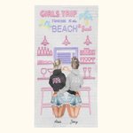 Personalisierte Girls Trip Ich liebe dich zum Strand und zurück Strandtuch für Seele Schwestern Freundschaft Geschenke für Frauen