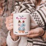 Taza de cerámica blanca personalizada You Are The She To My Nanigans Cumpleaños Navidad Regalo para Bestie Hermana