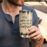 Personalised When You are Camping with Your Couple Life Is Better 20oz Tumbler Hot and Cold Drinks Birthday Gift  Valentine's Day Present for Couple