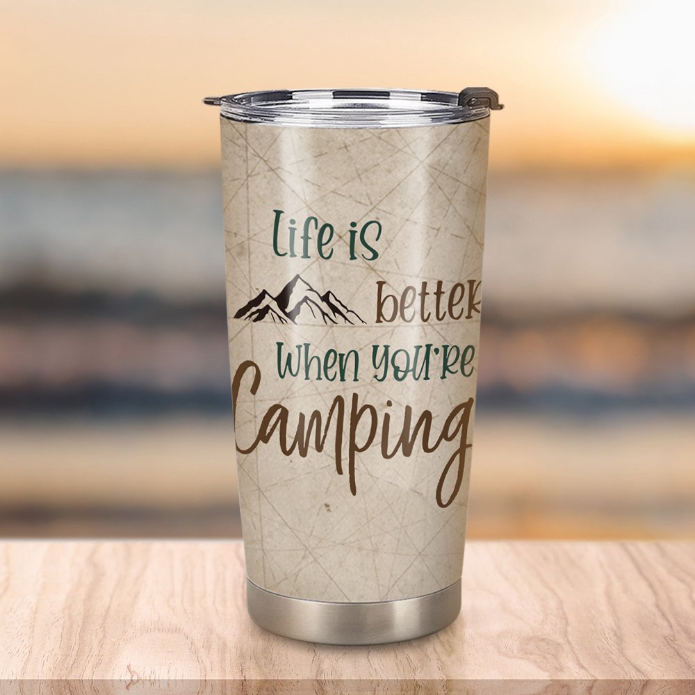 Vaso Personalizado La Vida Es Mejor Cuando Vas De Camping Con Tu Pareja 20oz Vaso Para Bebidas Calientes Y Frias Regalo Especial Para Amante De La Fam 3