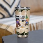 Esposo y Esposa Personalizados Acampando Juntos Bebida Feliz Vaso de 20oz Diseño de Tapa a Prueba de Fugas para Uso Diario 2