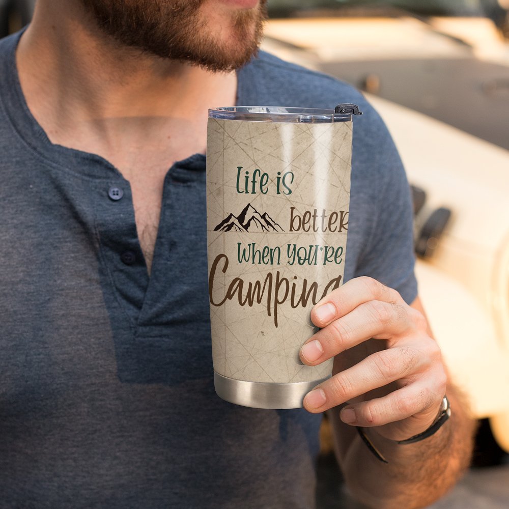 Vaso Personalizado La Vida Es Mejor Cuando Vas De Camping Con Tu Pareja 20oz Vaso Para Bebidas Calientes Y Frias Regalo Especial Para Amante De La Fam 5