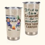 Vaso de camping personalizado Let Us Camping Sit by the Camfire 20oz Cumpleaños San Valentín Regalo de aniversario para la familia Amante Pareja