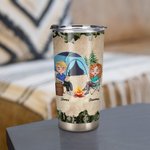 Personalized I Want To Hold Your Hand Forever Couple Camping 20oz Tumbler Anniversary Gift Birthday Gift Leakproof Lids Design for Hot and Cold Drinks