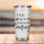 Personifierad Livet är bättre Gå på camping med ditt par 20oz Tumbler Jubileum Födelsedagspresent Alla hjärtans dag Present Jubileumspresent