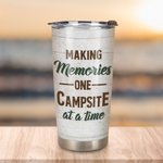 Vaso personalizado Making Memories Together Camping Couple 20oz para bebidas frías y calientes Regalo especial para pareja de enamorados 3