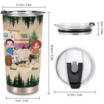 Personalizowany kubek Couple Make Memories Together Campsite at a Time 20oz Prezent urodzinowy Prezent rocznicowy Prezent dla rodziny do codziennego użytku
