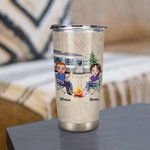 Vaso de camping personalizado Let Us Camping Sit by the Camfire 20oz Cumpleaños San Valentín Regalo de aniversario para la familia Amante Pareja