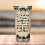 Vaso personalizado Let Us Sit By the Campfire Couple Drink Outside 20oz Regalo de cumpleaños Regalo de aniversario para novia Novio Esposa Marido