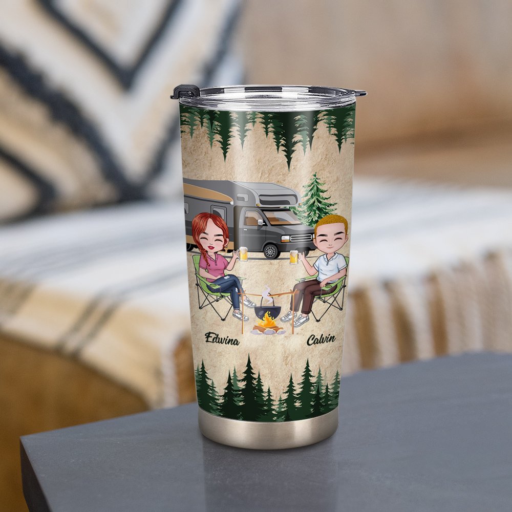 Personalizado La vida es mejor cuando usted está acampando con su pareja 20oz aniversario vaso para el uso diario Gran regalo para el amante de la par 2