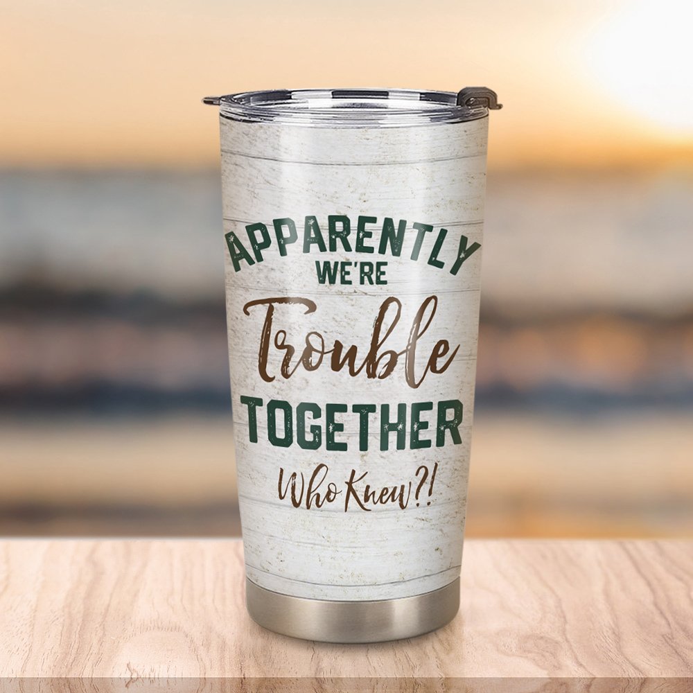 Personalizado Aparentemente Somos Pareja Problema Camping 20oz Vaso Cumpleaños para Bebidas Frías y Calientes Gran Cumpleaños Aniversario Regalo para 3