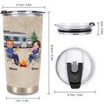 Vaso de camping personalizado Let Us Camping Sit by the Camfire 20oz Cumpleaños San Valentín Regalo de aniversario para la familia Amante Pareja
