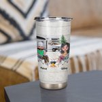Personlig Låt oss sitta vid lägerelden och dricka tillsammans lyckligt Daglig användning 20oz Tumbler Jubileumspresent Födelsedagspresent för älskare Familj