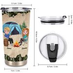 Personalized I Want To Hold Your Hand Forever Couple Camping 20oz Tumbler Anniversary Gift Birthday Gift Leakproof Lids Design for Hot and Cold Drinks