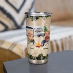 Vaso personalizado Let Us Sit By the Campfire Couple Drink Outside 20oz Regalo de cumpleaños Regalo de aniversario para novia Novio Esposa Marido