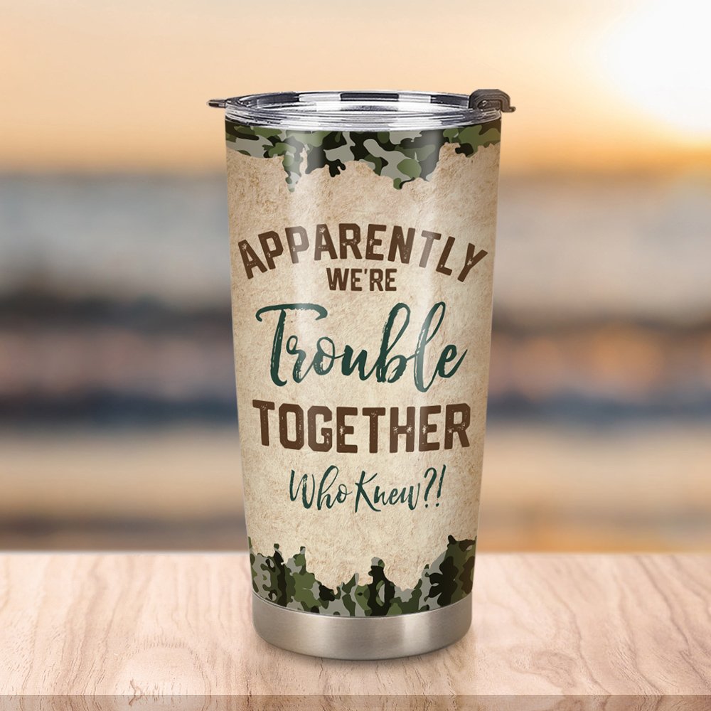 Vaso de 20oz Personalizado Elementos de Camuflaje Pareja Camping Exterior Regalo de Cumpleaños Regalo de San Valentín Regalo de Aniversario para Uso D 3