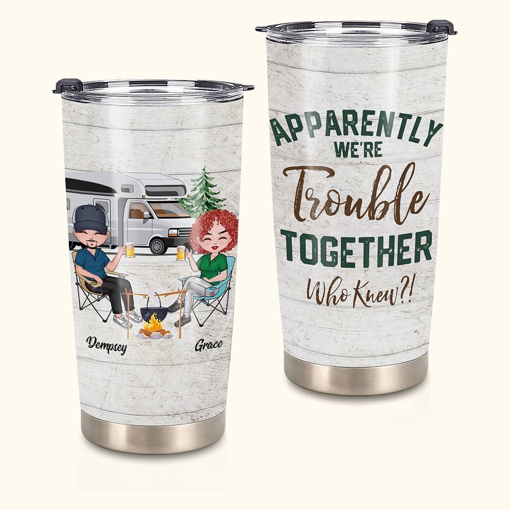 Personalizado Aparentemente Somos Pareja Problema Camping 20oz Vaso Cumpleaños para Bebidas Frías y Calientes Gran Cumpleaños Aniversario Regalo para 1