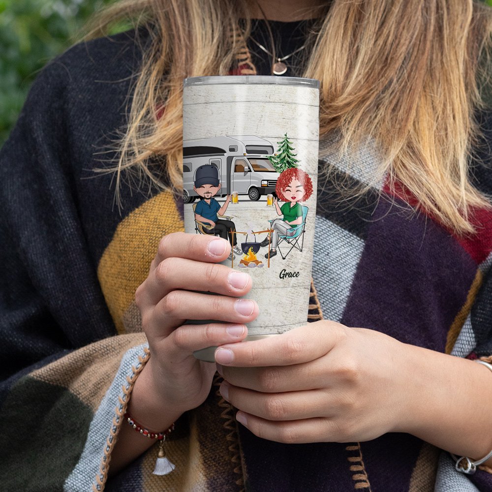 Personalizado Aparentemente Somos Pareja Problema Camping 20oz Vaso Cumpleaños para Bebidas Frías y Calientes Gran Cumpleaños Aniversario Regalo para 4