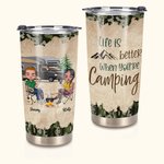 Personalised When You are Camping with Your Couple Life Is Better 20oz Tumbler Hot and Cold Drinks Birthday Gift  Valentine's Day Present for Couple