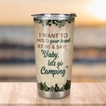 Personalized I Want To Hold Your Hand Forever Couple Camping 20oz Tumbler Anniversary Gift Birthday Gift Leakproof Lids Design for Hot and Cold Drinks